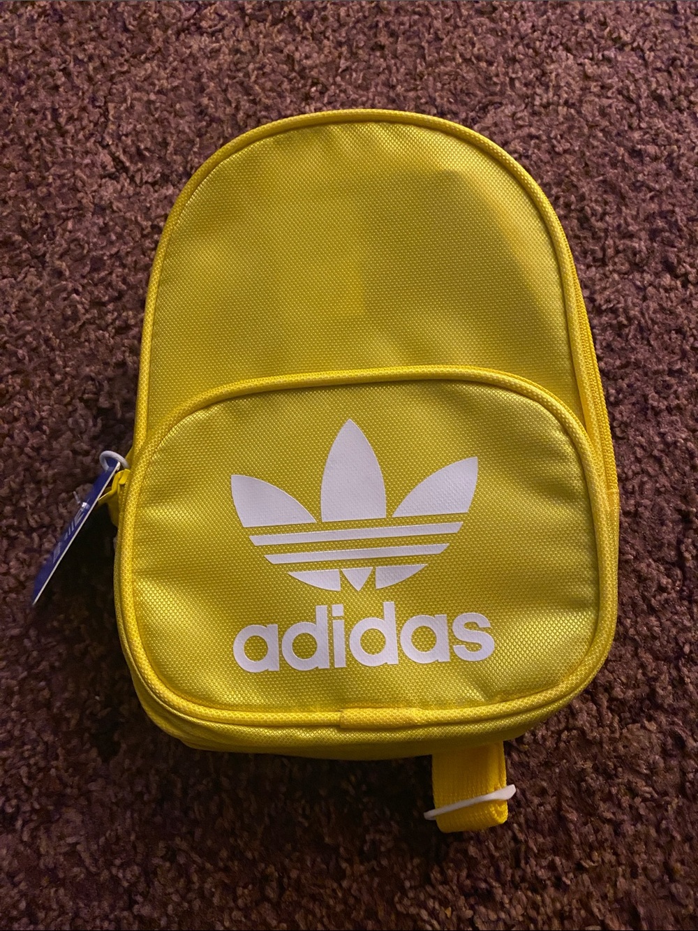 adidas Yellow Kids Mini Backpack with White Trefoil Logo